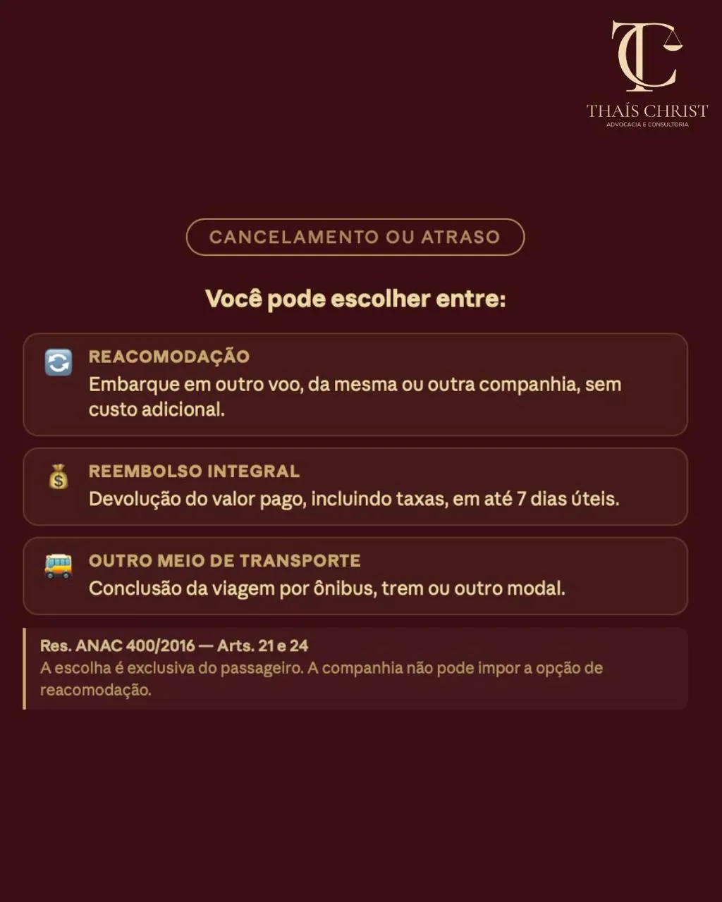 Cancelamento ou atraso: suas opções